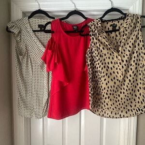 Set of 3 Dress Blouses J. Crew 0, Worthington M, Bobeau xs